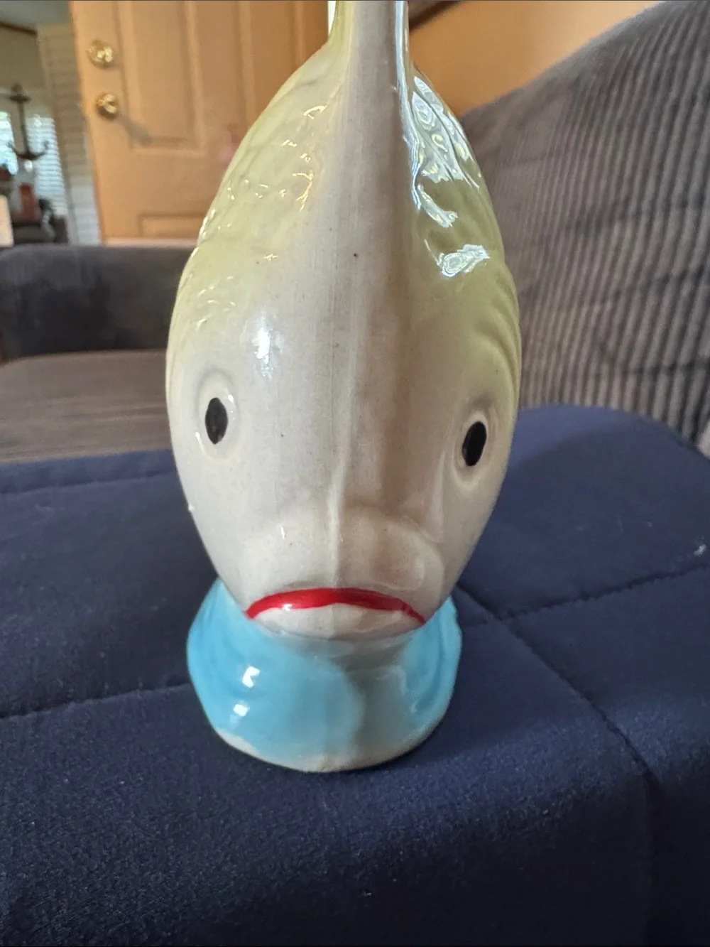 Handcrafted Collectibles fish figurine made in Brazil calming colors.